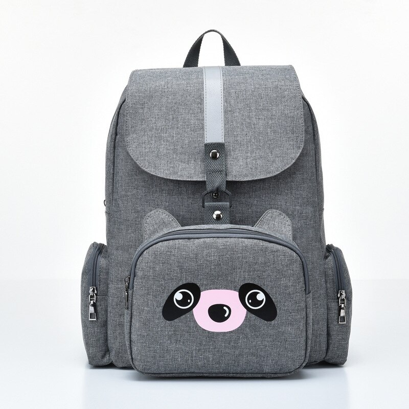 Bolsa de pañales, mochila de mamá, Bolsa de pañales grande de maternidad, Bolsa de maternidad impresa para bebé, mochila de viaje, Bolsa de neopreno para el cuidado del bebé: Gray