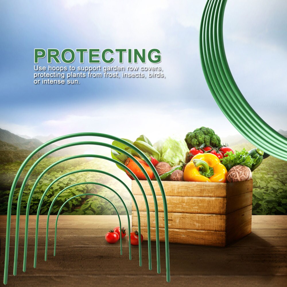 6pcs 4ft Greenhouse Hoops Plant Hoop Grow Garden Tunnel Hoop For Plant Cover Support Holder Tools For Garden Stakes Agriculture