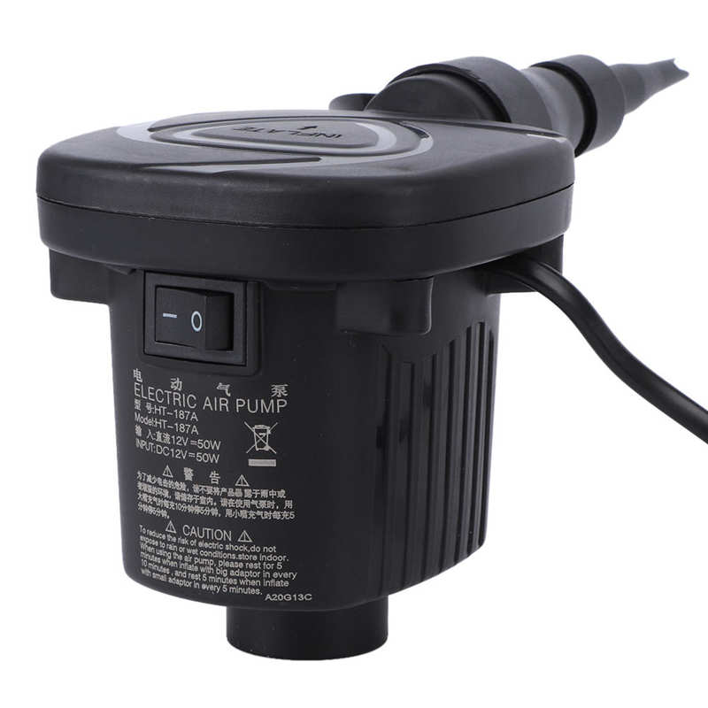 DC12V 50W Auto Elektrische Luchtpomp Outdoor Opblaasbare Boot Drijvende Bed Zwemmen Ringen Draagbare Opblazen Tool 300L/Min