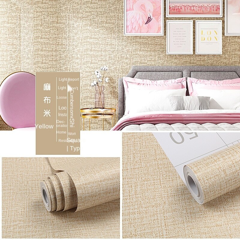 Linnen Patroon Waterdicht Behang Pvc Zelfklevende Effen Kleur Slaapzaal Slaapkamer Muur Sticker Kasten Meubels Contact Papier: A