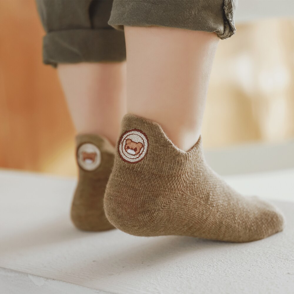 Calcetines deportivos transpirables para niños y niñas, medias de algodón con dibujos de animales de araña, de 1 a 10 años, 5 pares, novedad de verano
