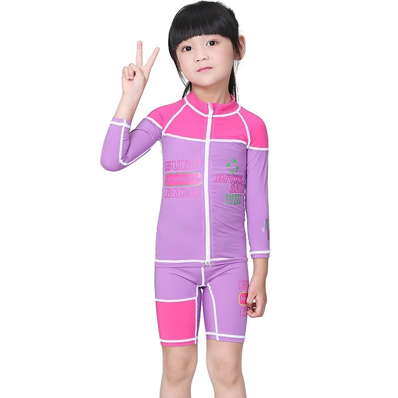 Wetsuits Kinderen Een Stuk Zwemmen Draagt Duikpakken Korte Mouwen Jongens Meisjes Surfen Kinderen Rash Guards: A2 / XL