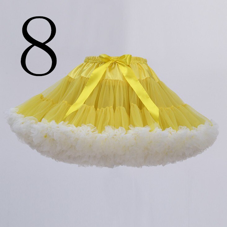 Jupon court en Tulle, Crinoline, tenue d'halloween ou robe de mariée Vintage, jupe Tutu sous-jupe Rockabilly: 8 yellow and white