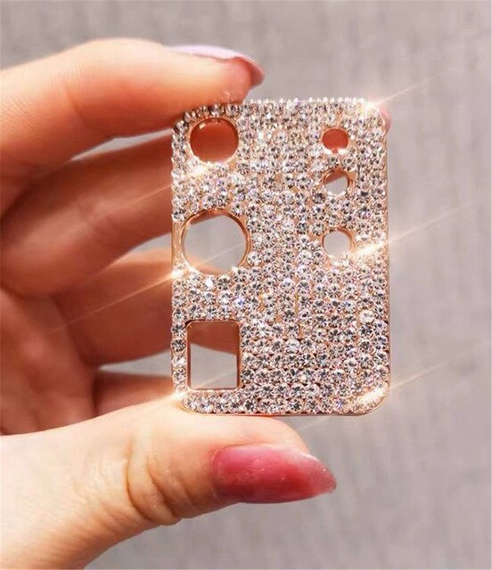 Funda protectora 3D para Samsung Galaxy S20 Plus, película protectora para lente de cámara con purpurina y diamantes de imitación: S20 Plus / Rose Gold