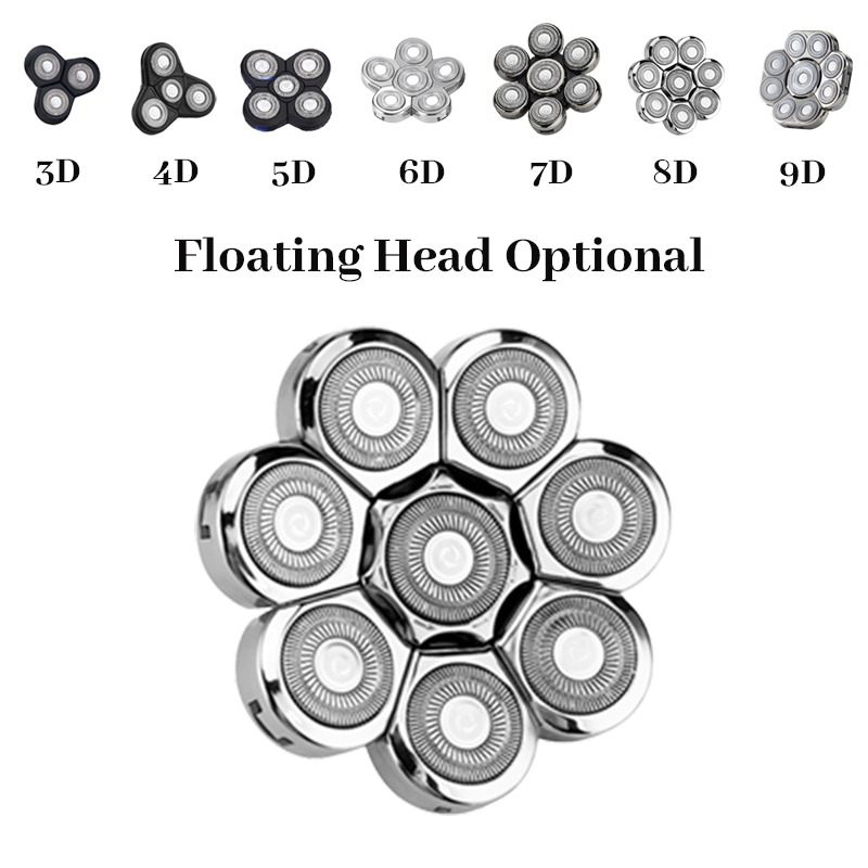 Replaceable 3D 4D 5D 6D 7D 8D 9D Electric Shaver Heads | Nose Trimmer, Hair Clipper & Facial Massage Heads