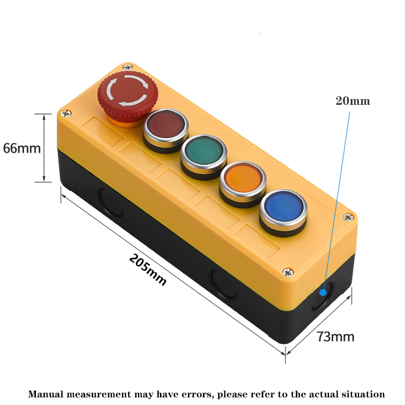 Button switch control box plastic hand-held self starting button waterproof box electrical industrial emergency stop LA38: SKY BLUE