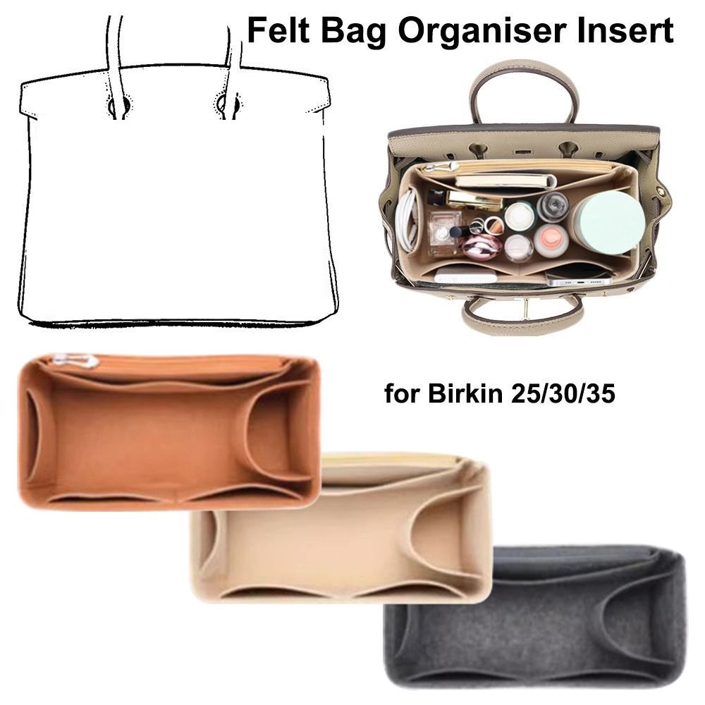 Felt Handbag Insert Bag Multi-Pocket Bag Support Purse Liner Portable Storage Organization Bag Organiser for Birkin25/30/35
