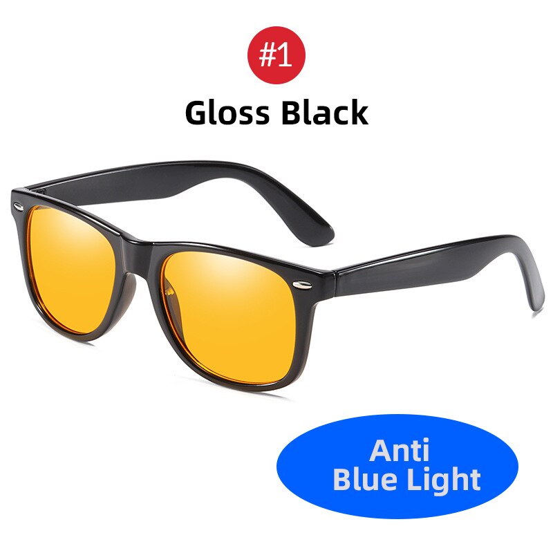 VIVIBEE Klassieke vierkante gaming blauw licht blokkerende bril heren geel dames kantoor anti-lichtbril computerfilterbril: MULTI
