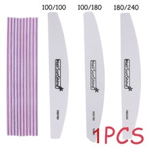1Pcs 100/180/240 Professionele Nail Portable Dubbelzijdig Nagelvijlen Schuren Buffer Pedicure Manicure Care Tools