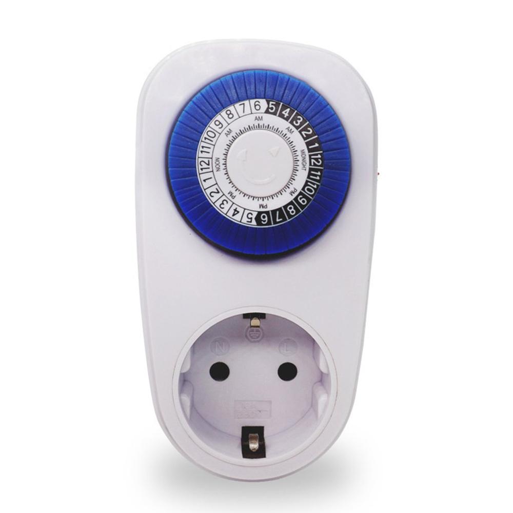 24 Hours Plug in Mechanical Grounded Programmable Timer Switch Smart Countdown Switch Socket Indoor Power off
