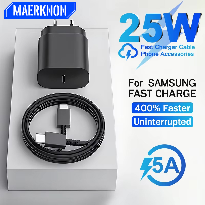 Usb 25w -laturi tyypin c pikalatauspuhelimen virtalähde samsung galaxy  s22 s21 s20 qc3.0 note 20 a52 a71 -puhelimen laturiin