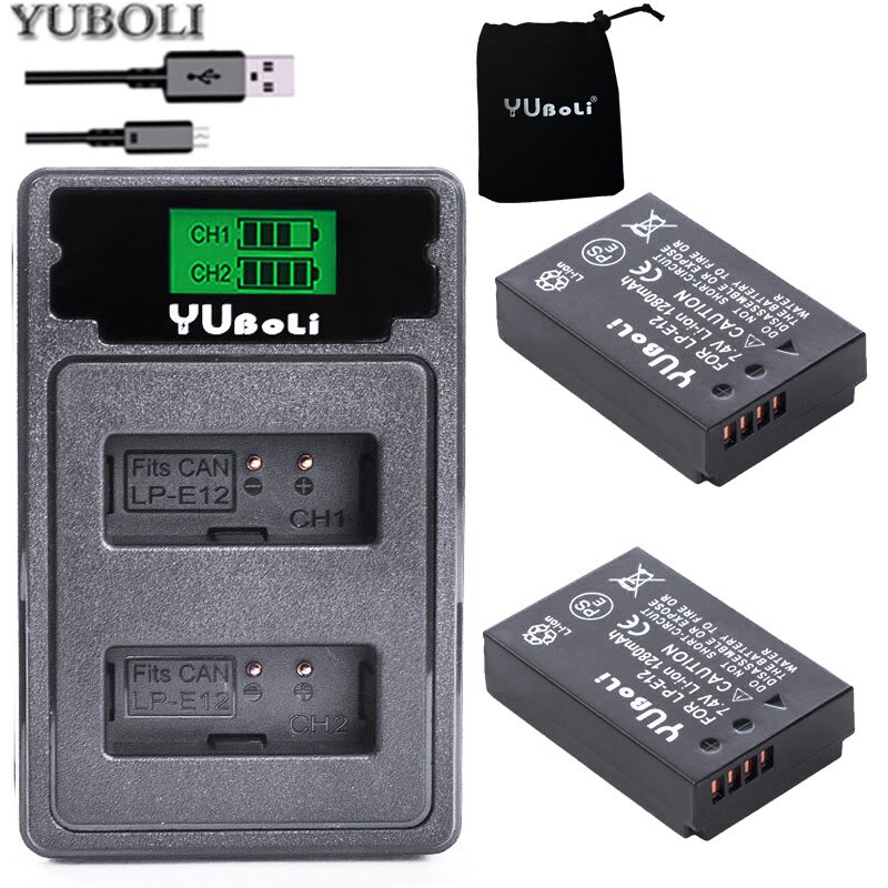 4x LPE12 LPE12 LP E12 Camera Battery AKKU for Canon M 100D Kiss X7