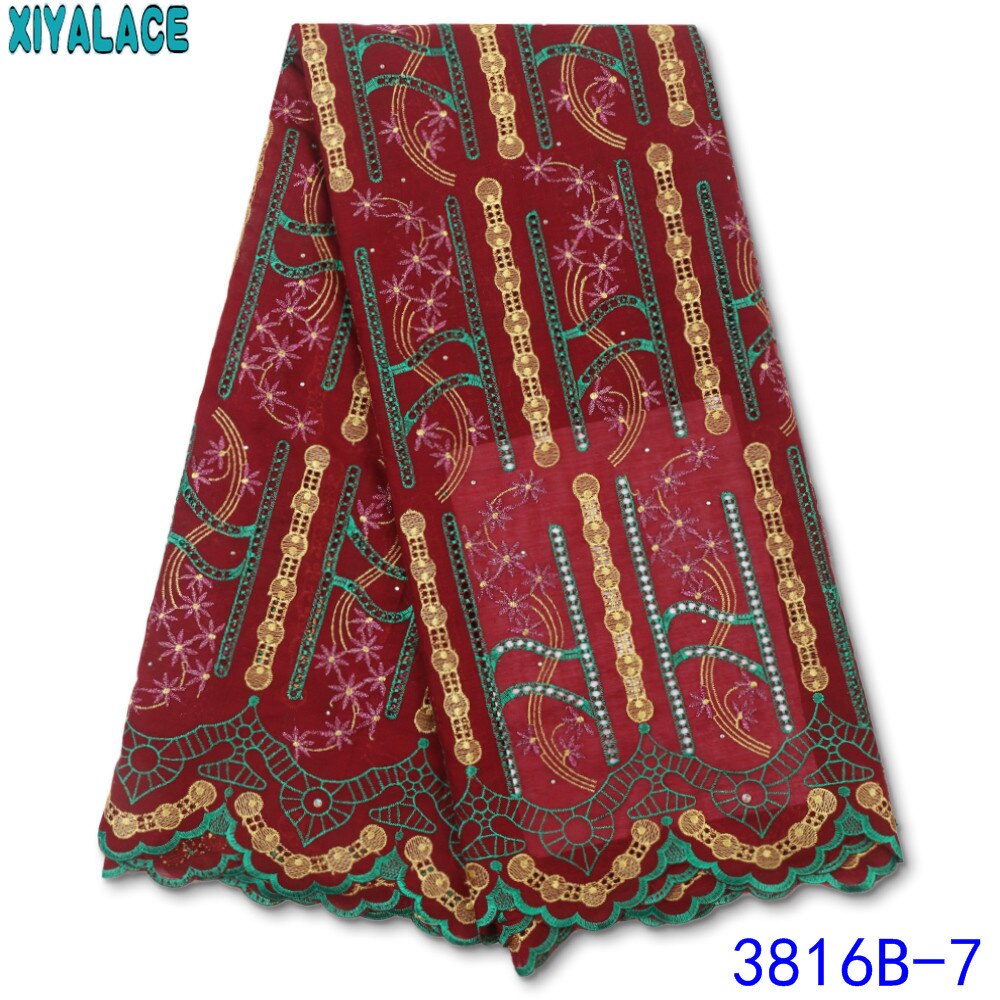 Swiss Voile Lace in Switzerland   African Cotton Swiss Voile Lace Fabric Embroidery Lace with Stones KS3816B: picture 7