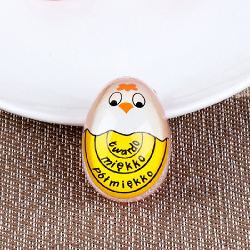 1pcs Egg Perfect Color Changing Timer Yummy Soft Hard Boiled Eggs Cooking Kitchen Eco-Friendly Resin Egg Timer Red timer tools: Yellow