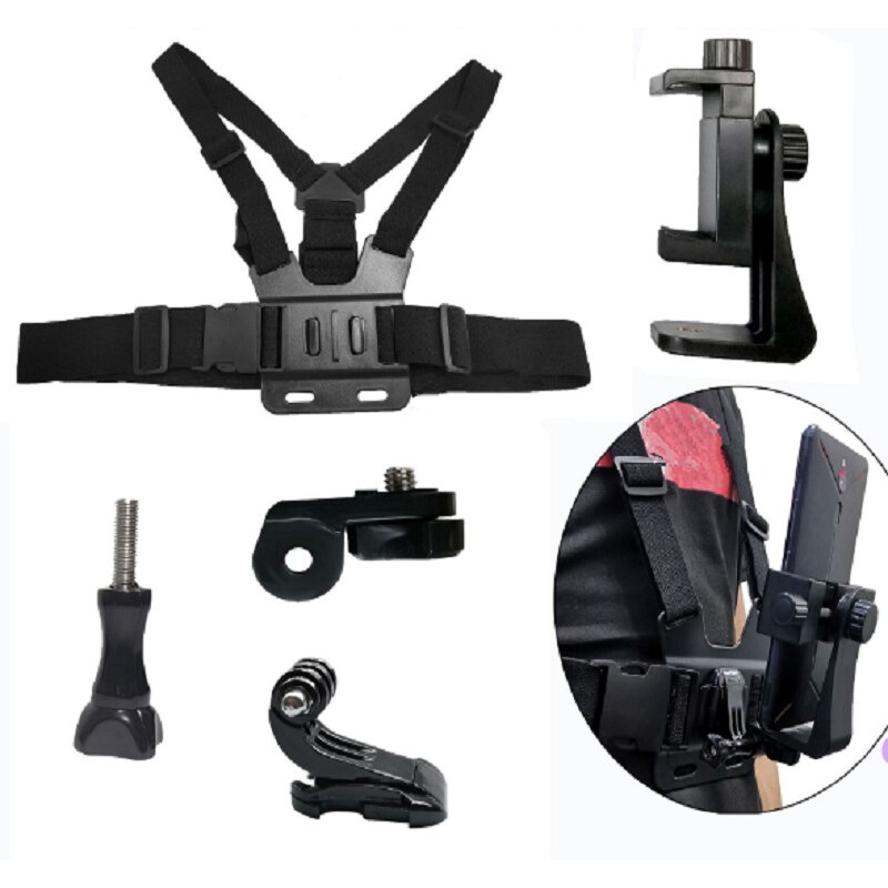 Adjustable Mobile Phone Chest Mount Harness Strap Holder Mobile Phone Clip Action Camera Strap Holder for iPhone Shooting