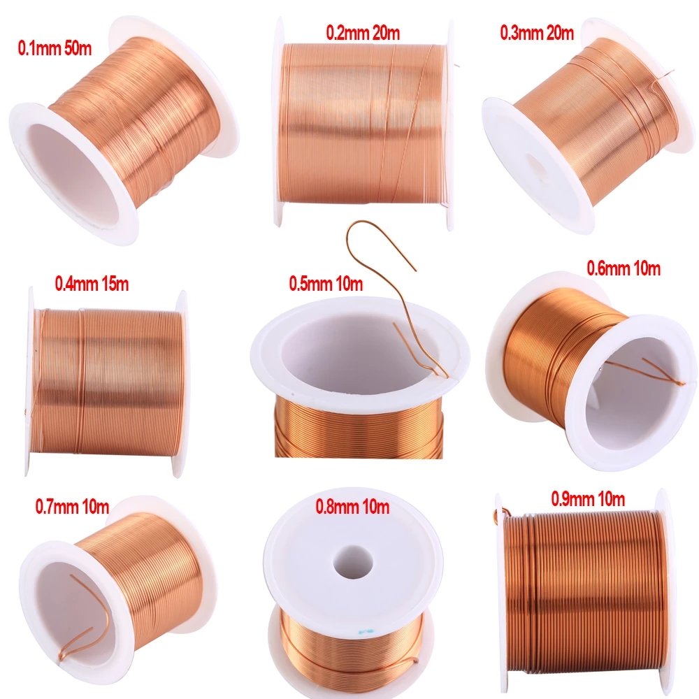 0.1mm 0.2mm 0.3mm 0.4mm 0.5mm 0.6mm 0.7mm 0.8mm 0.9mmCable Copper Wire Magnet Wire Enameled Copper Winding Wire Coil Copper Wire