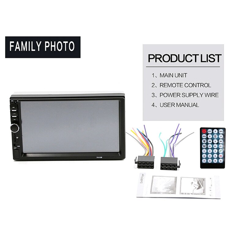 Reproductor MP5 estéreo de 7 pulgadas para coche, navegador Digital HD, pantalla de prensa Bluetooth FM + Cámara