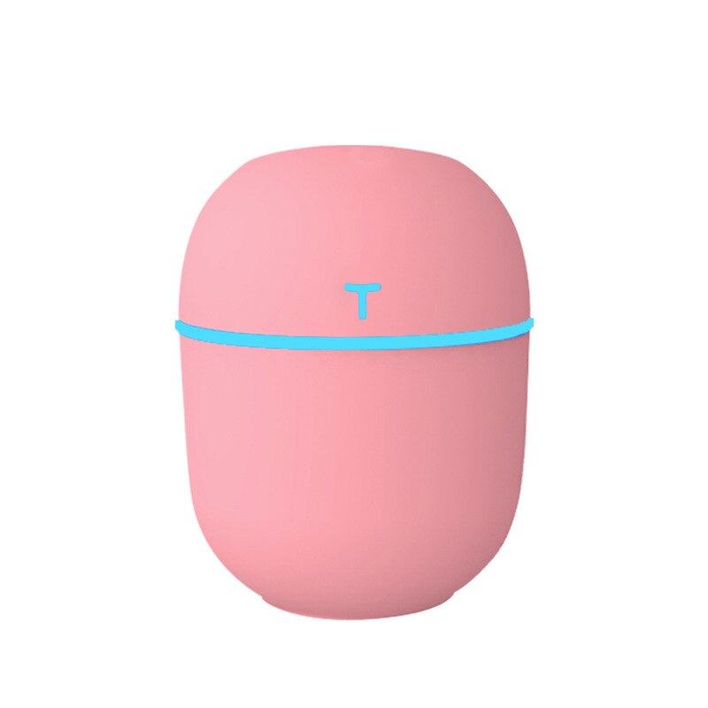 Draagbare 300ml luchtbevochtiger, usb, ultrasone dazzle cup, aroma diffuser, koele mistmaker, luchtbevochtiger en luchtreiniger met romantisch licht: B roze
