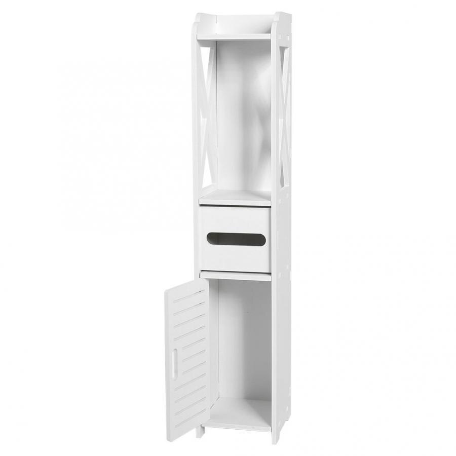 Bathroom Storage Cabinet Shelf Bathroom Toilet Furniture Cabinet White Wood Cupboard Shelf Tissue Storage Rack 80x15x15cm