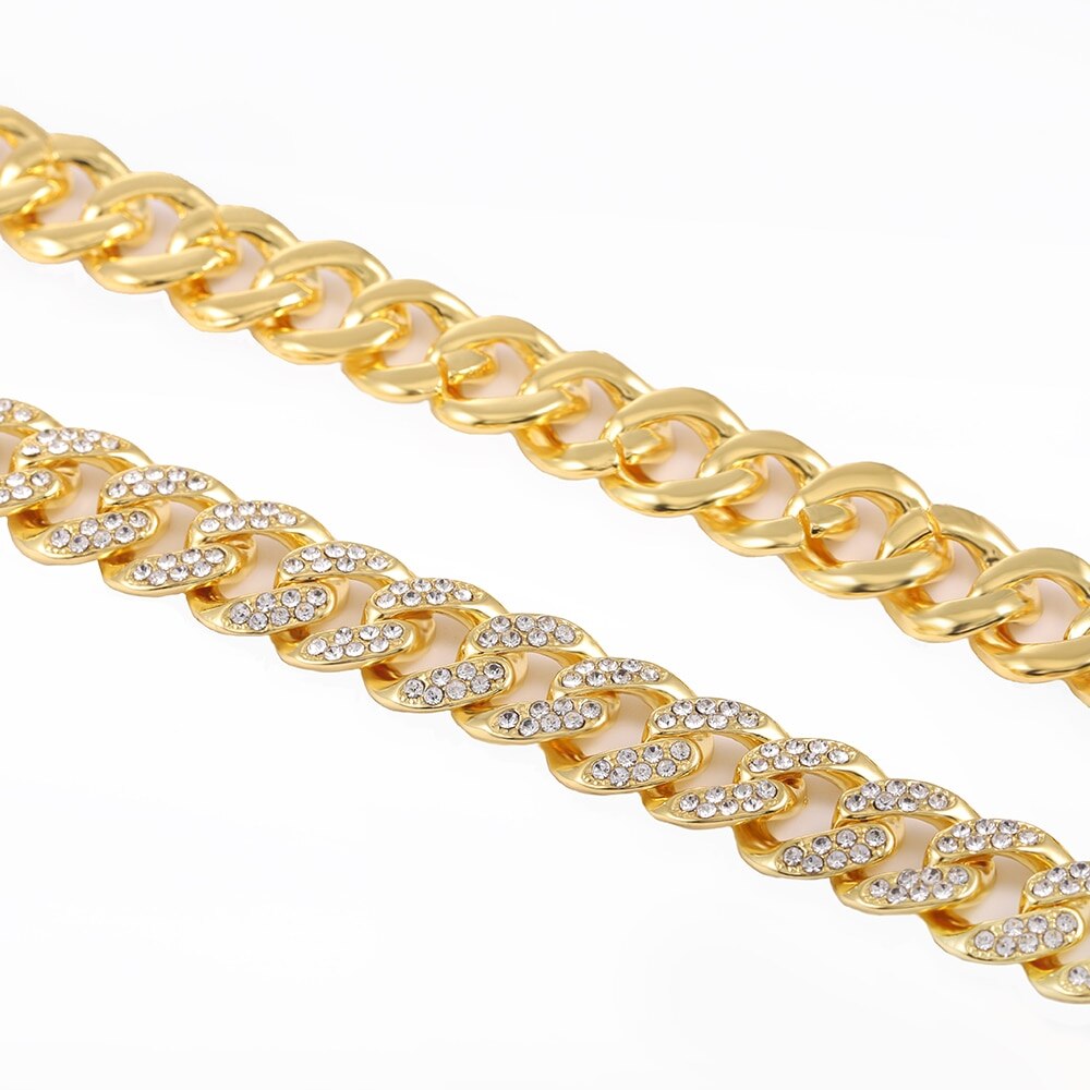 biodro chmiel AAA Bling Miami kubańnarty łańcuch mrożony na zewnątrz męska bransoletka kryształ górski cyrkon betonowa bransoletki z motylem dla mężczyzn biżuteria A +