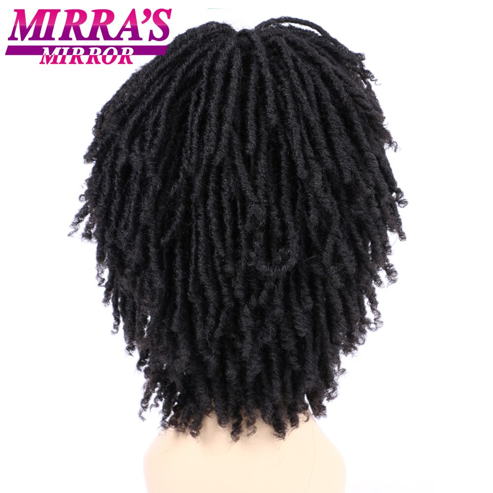 Mirra's Mirror 6inch Synthetic Curly Wig Short Dreadlock Wigs For Women Black Brown Braided Wigs Afro Hair
