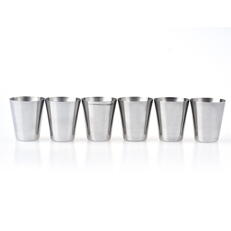 6 stainless steel cups bar wine glass drinking water tea cup tumbler camping cup modern For Home Bar #43