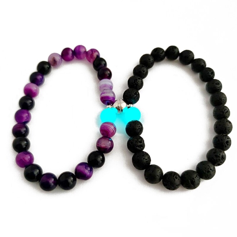 Magnetische Stellen Armbanden Lichtgevende Aansluiten Wederzijdse Attractie Relatie Bijpassende Armband Voor Koppels Vriendschap