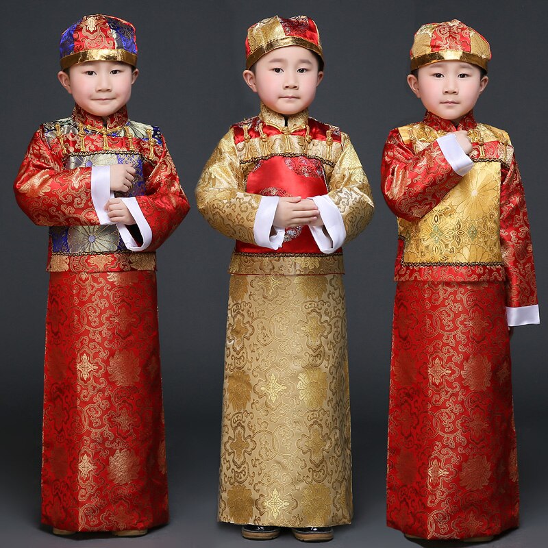 Children Ancient Costume Dance Costumes Clothes Ancient Chinese Costume Men Qing Dynasty Landlord