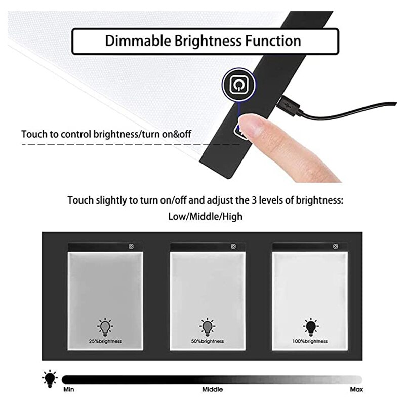 Portable A4 Size LED Diamond Painting Light Pad Eye Protection Bright Lightpad Board Diamond Painting Accessories Mosaic Tools