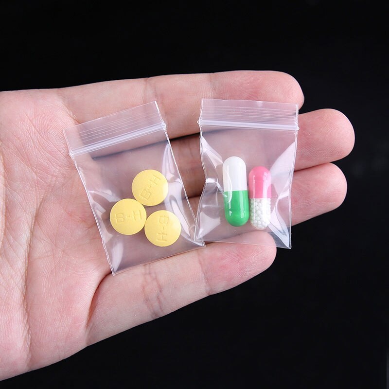 300/100pcs Clear Plastic Mini Ziplock Jewelry Bags Small More Thicker Crystal Packing Pouches Reusable Pochette Zipper Lock Sack