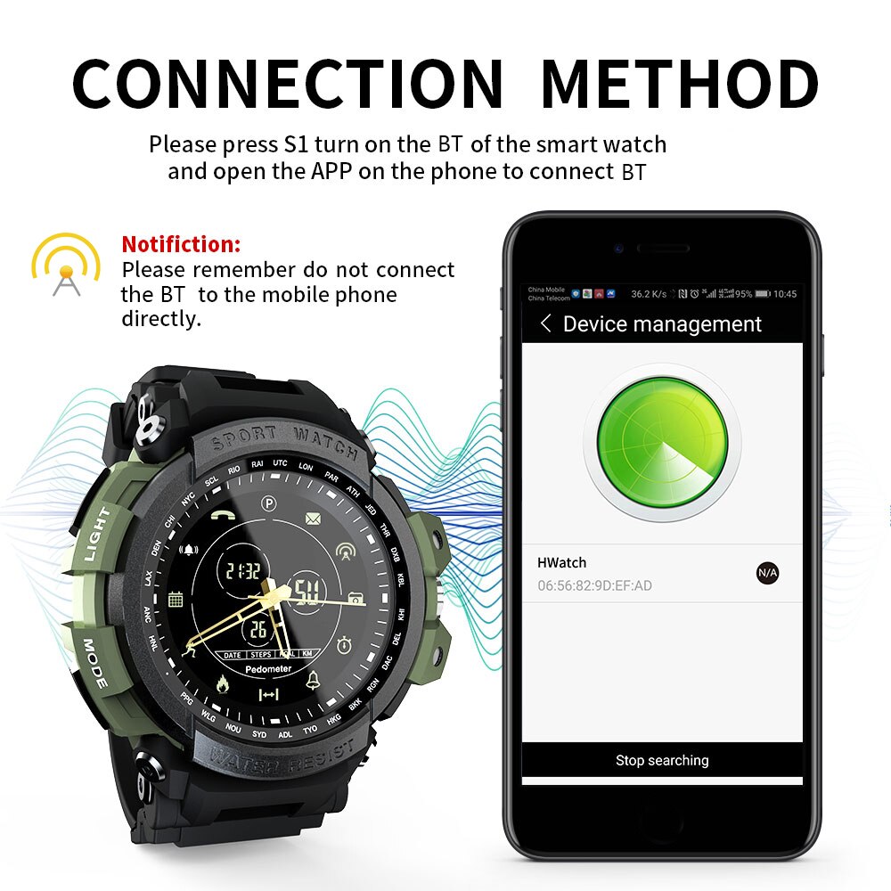LOKMAT MK28 montre intelligente hommes horloge électronique hommes montres étanche podomètre Calories alarme sport hommes numérique Smartwatch
