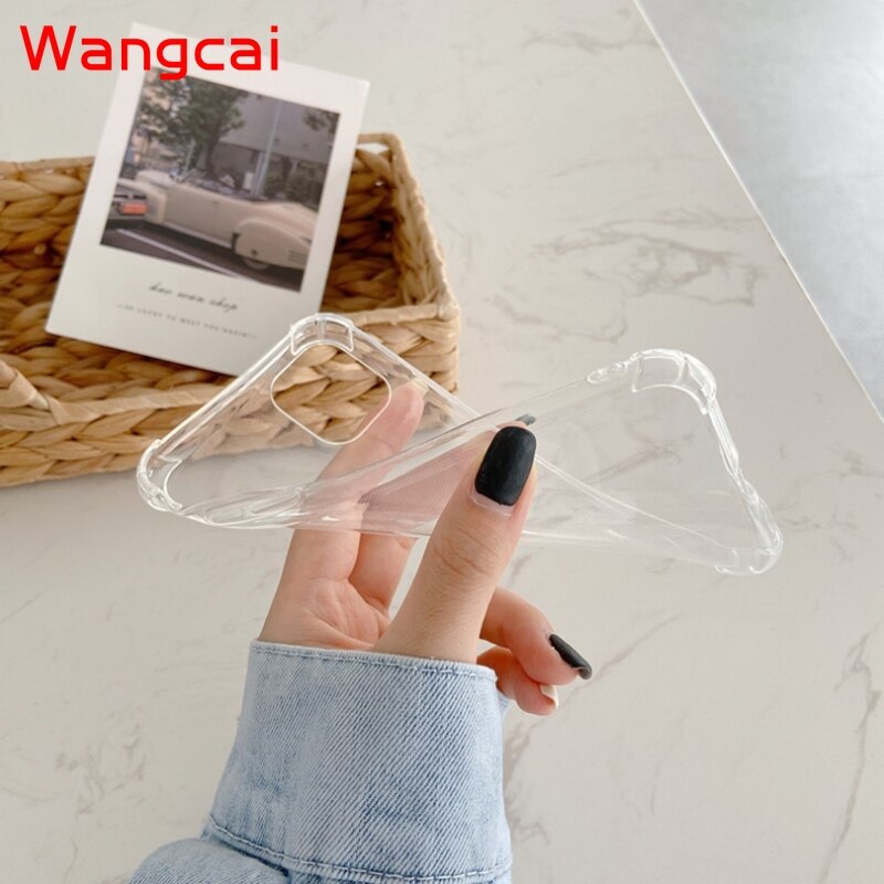 Airbag Transparent Case For Samsung Galaxy A01 Core A11 M11 M31 M21 M30S J120 J510 J6 J4 Plus Silicone TPU Anti-fall Phone Cover