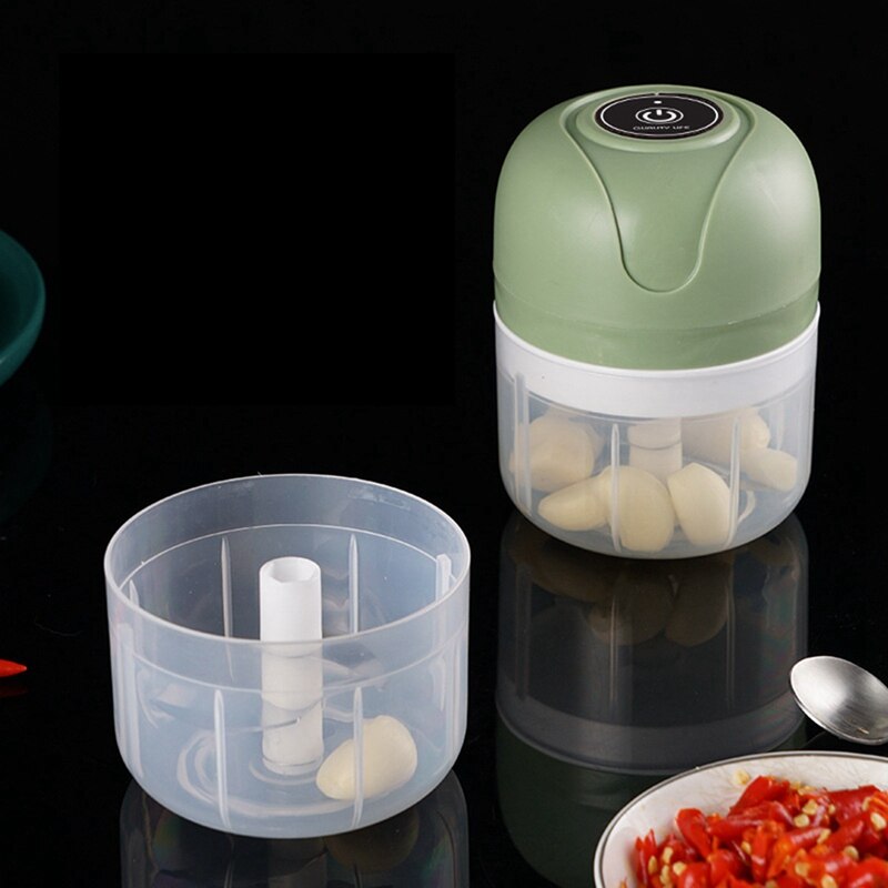 Mini presse-ail électrique sans fil USB de 250Ml, hachoir à légumes, à Chili, à viande, outil de cuisine