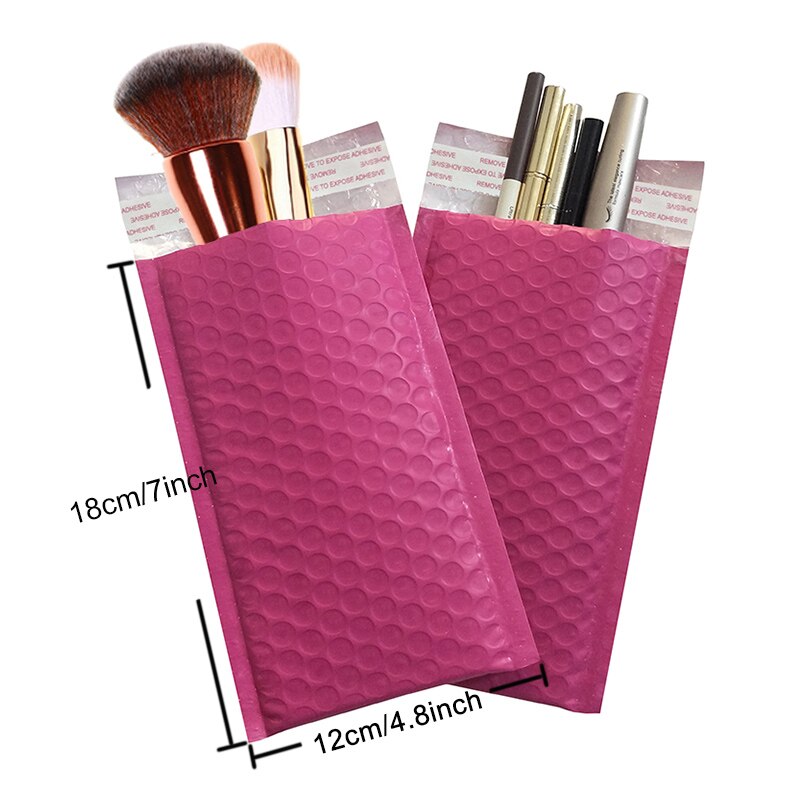 10PCS Pink Poly Bubble Mailer Padded Envelopes Self seal Mailing Bags Bubble Envelopes Postal Bags envelopes: 12x18cm
