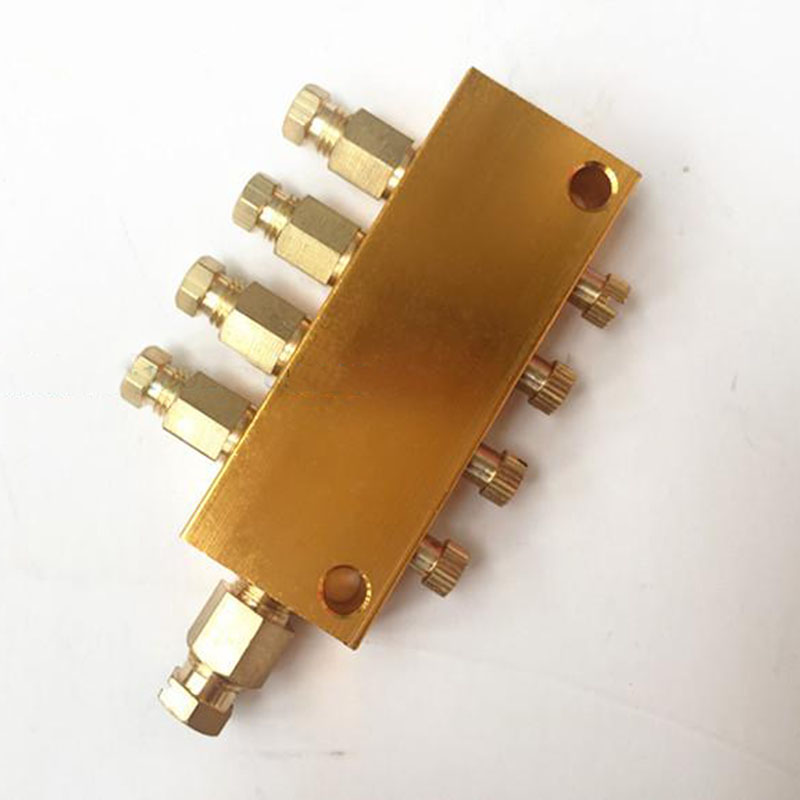 1PC Grinder Machine Accessories 5 Way 6mm In 4mm Out Adjustable Lube Oil Distributor Value Manifold Block