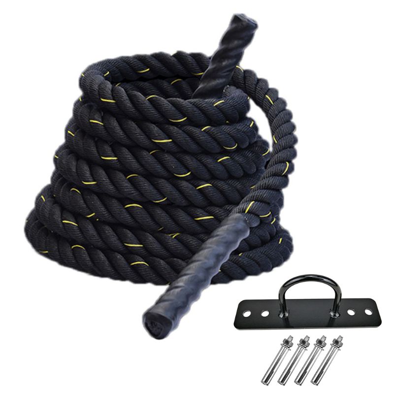 Heavy Battle Rope with Upgraded Polyester Cover,A nchor Strap Kit Included N58B