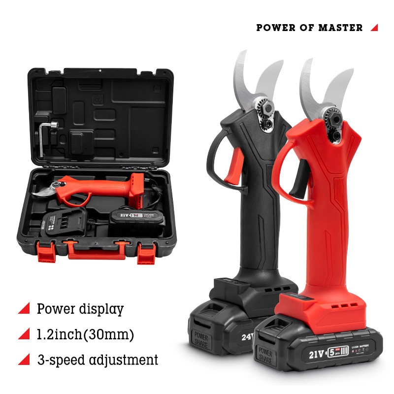 21V Cordless Pruner Electric Pruning Shear with 4000mAh Lithium-ion Battery Efficient Fruit Tree Bonsai Pruning Branches Cutter