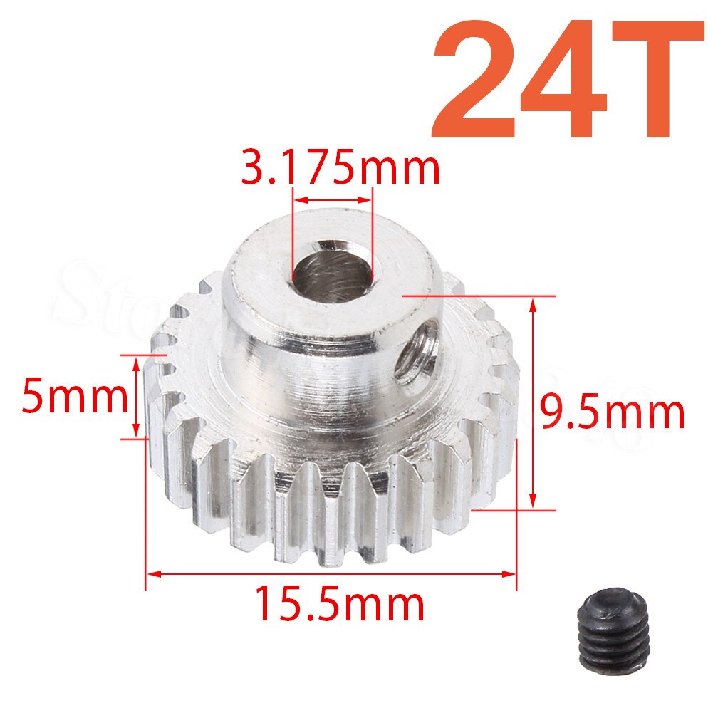 3,175mm See 17/18/19/20/21/22/23/24/25 /26/29T Motor- Getriebe Ritzel 0,6 Modul für RC Autos Ersatzteile Zubehör HSP Redcat Überschreiten: 24T-012