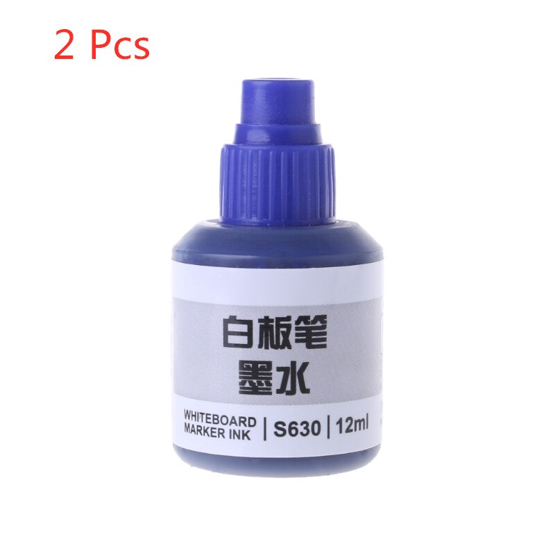 White Board Pen Inkt White Board Pen Aanvullen Vloeibare Is Geschikt Voor Alle Soorten Van White Board Pen Voor Kantoor en School Gebruik: blue 2pcs