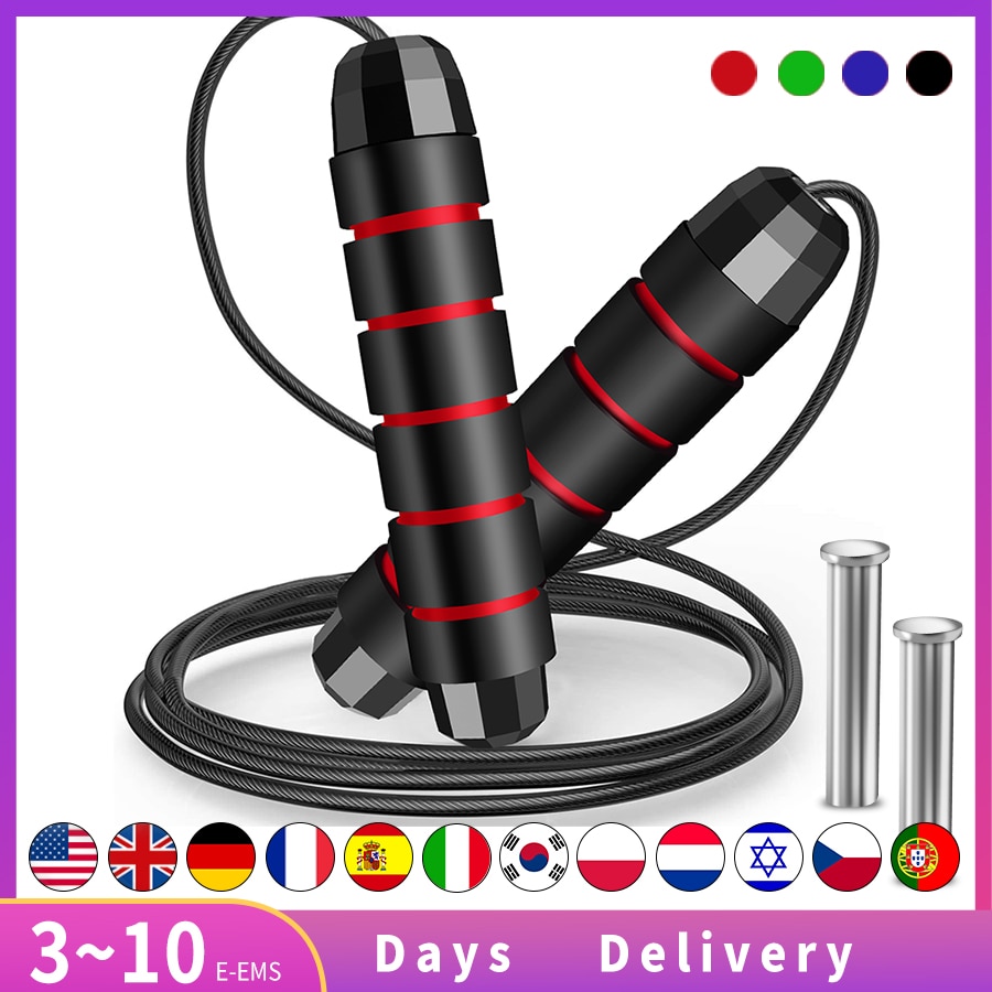 Cuerda de saltar para deportes rodamiento cuerda de saltar sin enredos en el pie cuerda de saltar ajustable velocidad rápida Comba equipamiento de Fitness Crossfit