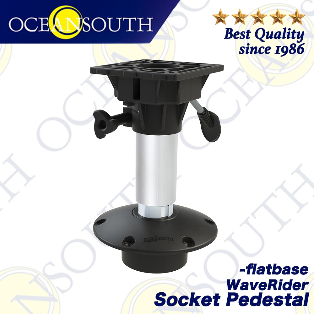 Oceansouth Waverider Socket Voetstuk Flat Base Aluminium Geanodiseerd As Swivel Top Verstelbare Hoogte Voor Standaard Boot Zetels