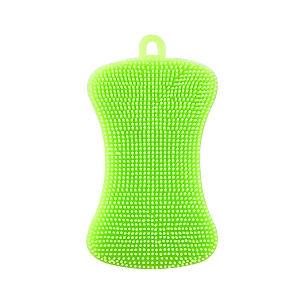 Cleaning Tool Double Sided Silicone Dishwashing Brush Soft Reusable Washing Cleaning Brushes Flexible Cleaning Brush Kitchen: Yellow