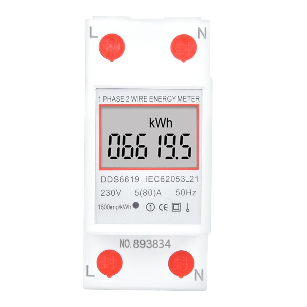 Dds 6619 multifunktions effektmåler enfaset elektrisk energimåler effektmåler 2p 230v digitalt wattmeter: 005
