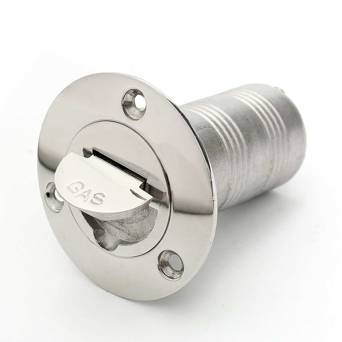 316 Stainless Steel 1-1/2" Boat Fuel Deck Filler Keyless Cap Marine Angled Fill Mirror-like Finished Durably Resists Corrosion