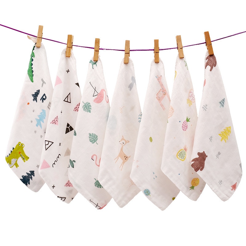 5 stk 100%  bomuld nyfødt baby håndklæder spyt gaze vask ansigt a af klud et stykke lommetørklæde ren klud