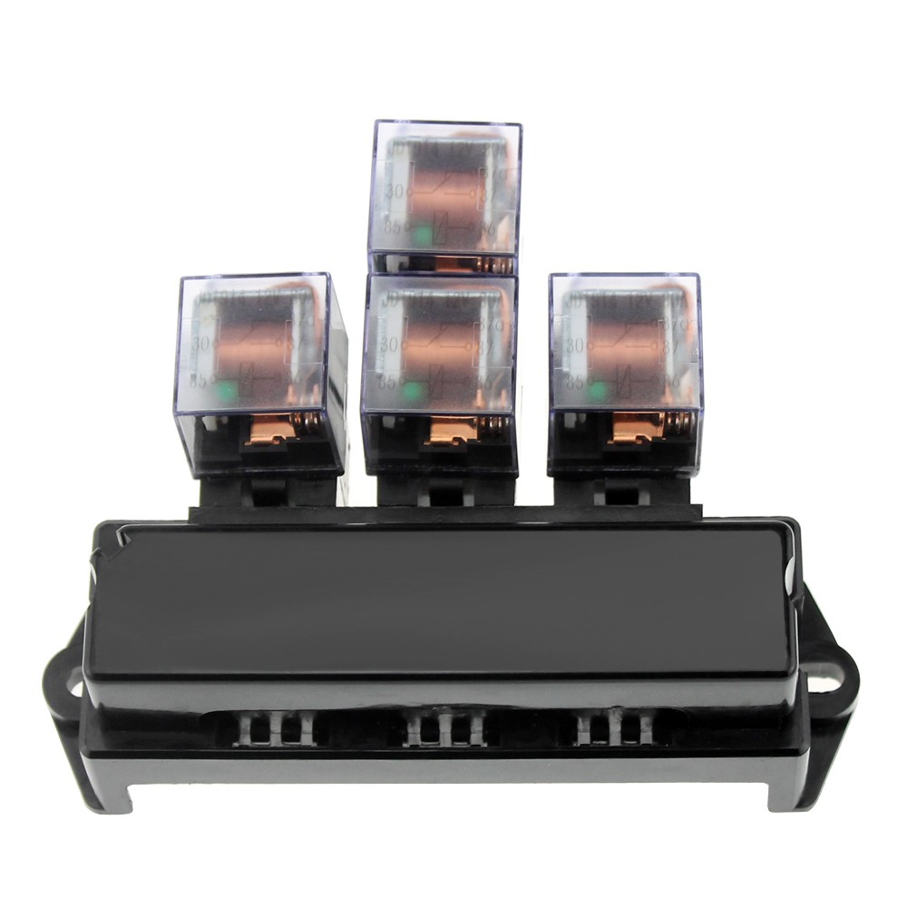 10 Way Fuse Box 5-Pin Socket Base Relay With 13Pcs Standard Blade Fuses
