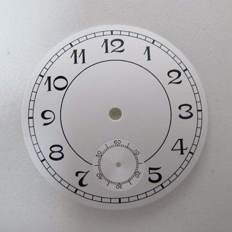 38.9mm urdele urskive hvid urskive passer til unitas eta 6498 st urværk: No2