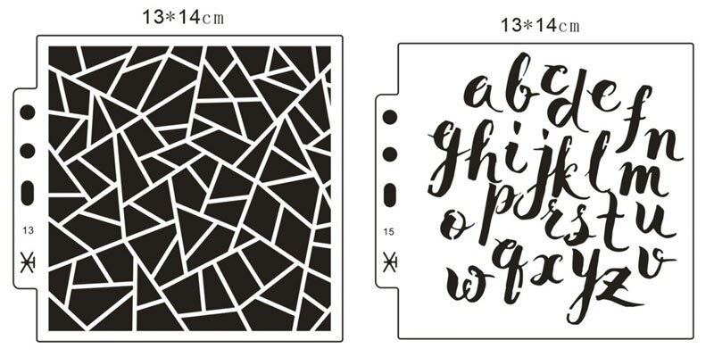 2pc Letter Triangle Stencil Painting Template DIY Walls Scrapbooking Diary Album Coloring Embossing Decoration Graffiti Reusable: Default Title