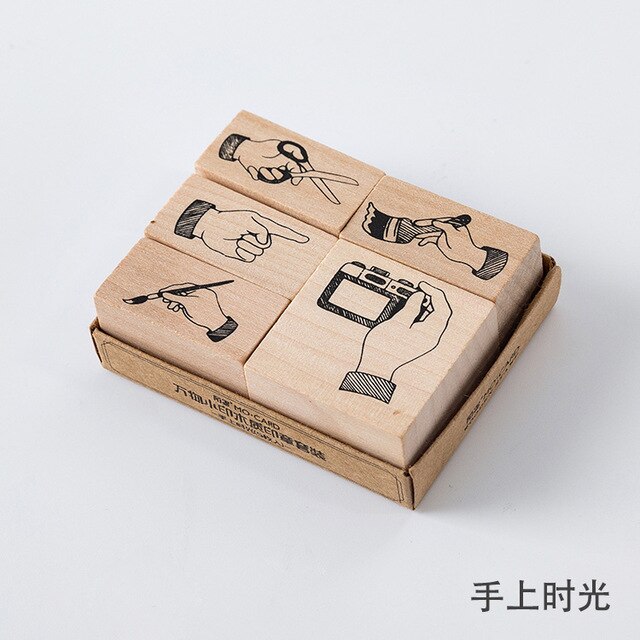 Vintage Kat Beer Panda Dier Leven Stempel Diy Houten Stempels Voor Scrapbooking Briefpapier Scrapbooking Standaard Stempel: 9