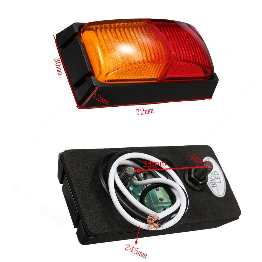 Fuleem 2Stck 10-30V 8 LED Bernstein und verrotten Seite Marker Licht Freiheit Lampe Anhänger Lkw Wasserdicht